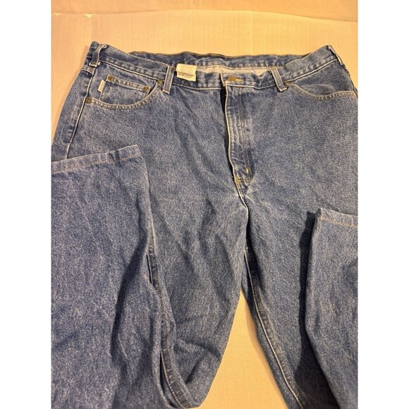NWT Carhartt B17 DST men’s 42 x 34 blue denim jeans relaxed taperer-leg-opening - Picture 13 of 14